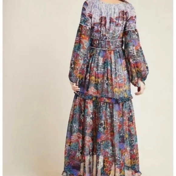 Maeve Annabella Floral Boho Maxi Dress Anthropology Size 2P - Picture 2 of 10